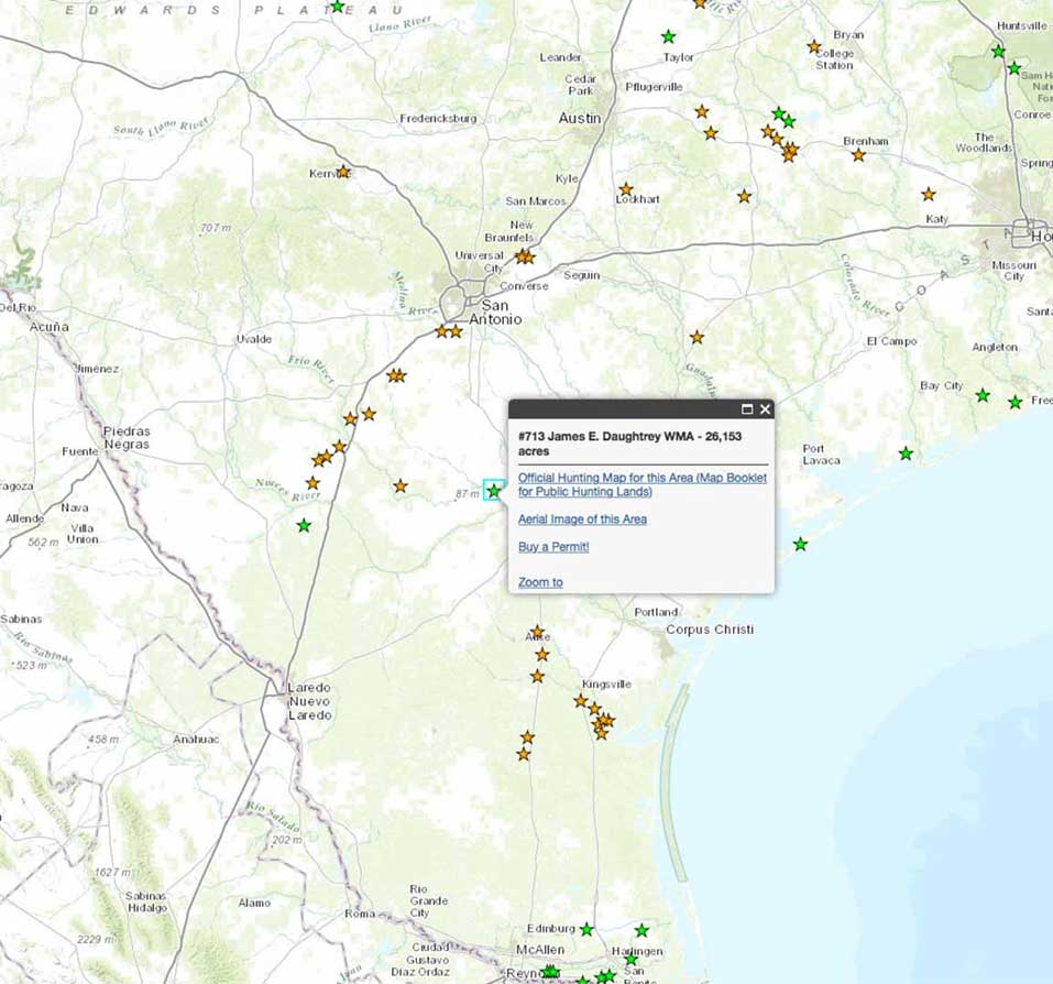 Texas Public Hunt Map